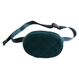 NEW Summer & Rose Velvet Quilted Teal Belt Bag